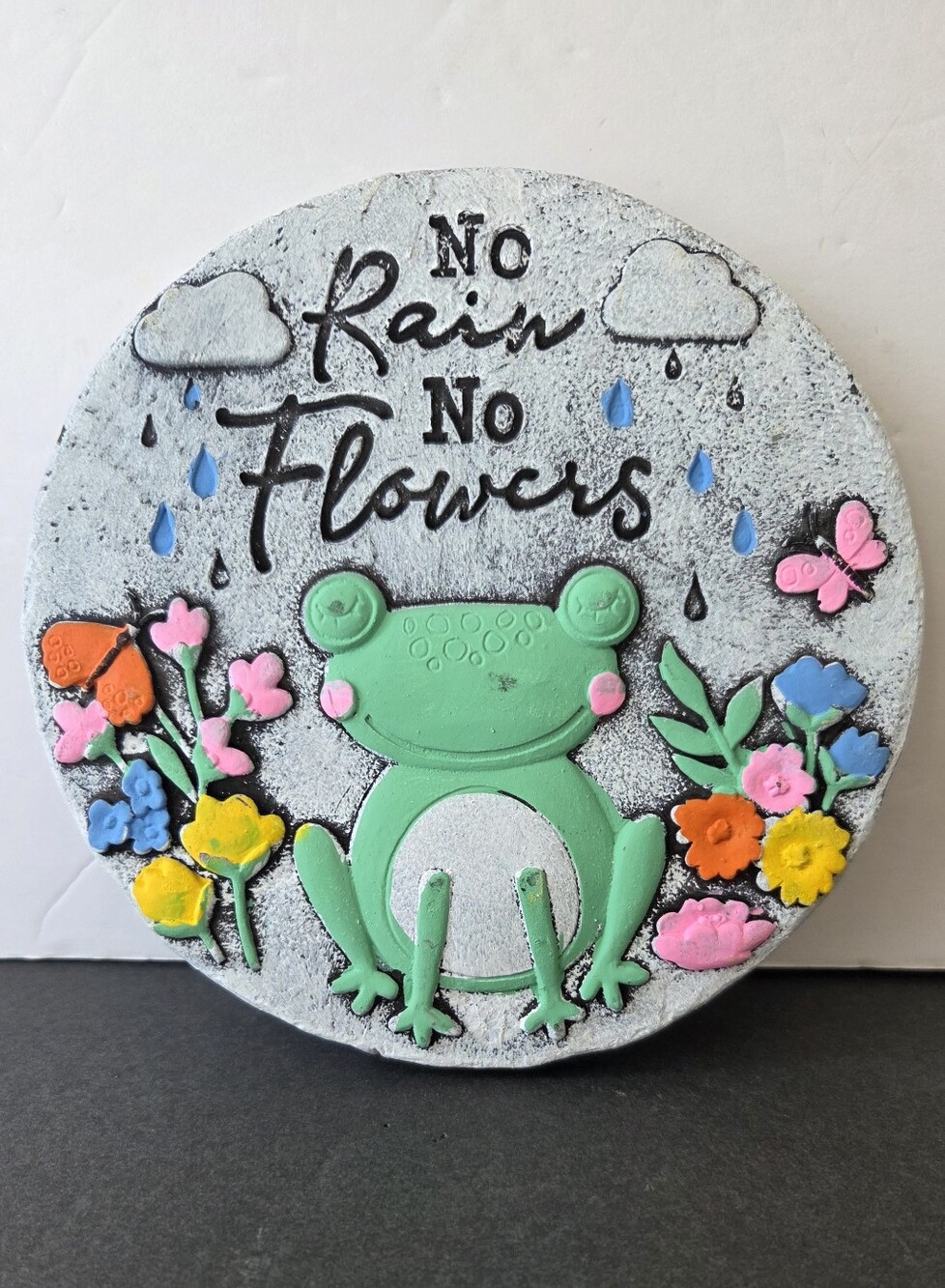 Fairy Frog Garden Stone 6.5" Whimsical Home Garden Lawn Decor